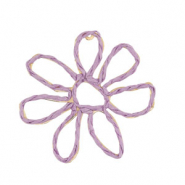 Raffia pendants flower 55mm Lilac