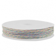 Macram&eacute; bead cord braided 1mm Multicolour Metallic