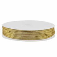 Macram&eacute; bead cord braided 1mm Gold Metallic