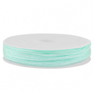 Macram&eacute; bead cord braided 0,8mm Light Mint Green Metallic