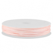 Macram&eacute; bead cord braided 0,8mm Light Pink Metallic