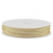 Macram&eacute; bead cord braided 0,8mm Light Gold Metallic