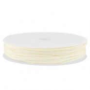 Macram&eacute; bead cord braided 0,8mm Off White Metallic