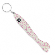 Keychain fish 17.5cm Off White-Lilac