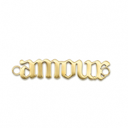 Stainless steel charms connector ''amour'' Gold