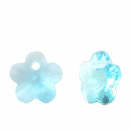 Crystal glass charms flower Aqua