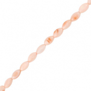 Shell beads oval Pink-Sand Brown