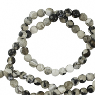 Natural stone beads Agate 3mm faceted polished Gray-Beige-Black