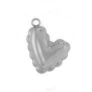 Stainless steel charms heart Silver