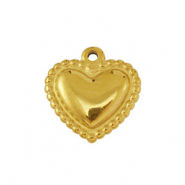 Stainless steel charms heart Gold