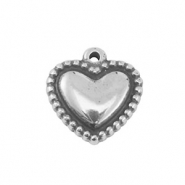 Stainless steel charms heart Silver