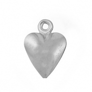 Stainless steel charms heart Silver