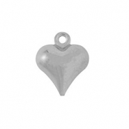 Stainless steel charms heart Silver