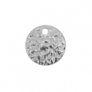 Stainless steel charms round Silver