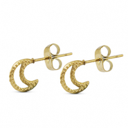 Stainless steel earrings / earpins moon Gold