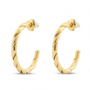 Stainless steel earrings / earpins creole Gold