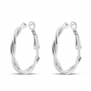 Stainless steel earrings creole Silver