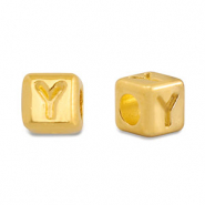 DQ Y European metal letter beads Gold (nickel free)