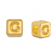 DQ G European metal letter beads Gold (nickel free)
