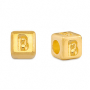 DQ B European metal letter beads Gold (nickel free)