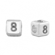 DQ 8 European metal letter beads Antique Silver (nickel free)