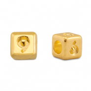 DQ 6/9 European metal letter beads Gold (nickel free)