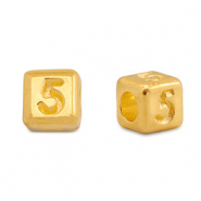 DQ 5 European metal letter beads Gold (nickel free)