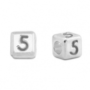 DQ 5 European metal letter beads Antique Silver (nickel free)
