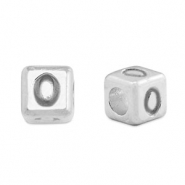 DQ 0 European metal letter beads Antique Silver (nickel free)