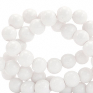 6 mm glass beads opaque White