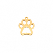 Stainless steel charms dog paw Gold