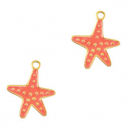 Stainless steel charms starfish Gold-Orange