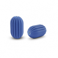 Acrylic beads oval Dark Blue
