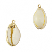 Shell pendant specials Cowrie Cream Yellow-Gold