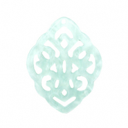Resin pendants rhombus baroque Bleached Aqua