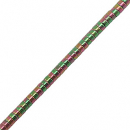 Hematite beads disc 2mm Green-Pink-AB coating