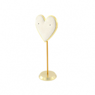 Jewellery display heart for earrings Off White-Gold