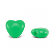 Acrylic beads heart Green