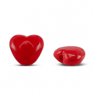Acrylic beads heart Red