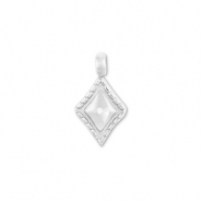 Stainless steel charms rhombus Silver