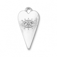 Metal charms heart Eye of Providence Silver