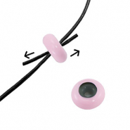 Smart stopper bead enamel 10x4mm Light Pink