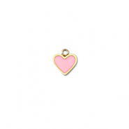 Stainless steel charms heart Gold-Pink