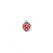 Stainless steel charms strawberry Silver-Red-Green