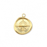 Stainless steel charms compass Gold