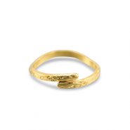 Stainless steel rings wave Gold