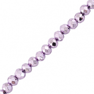 Top faceted beads 4x3mm disc Metallic Purple