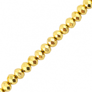 Top faceted beads 4x3mm disc Metallic Gold