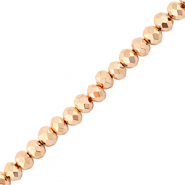 Top faceted beads 4x3mm disc Metallic Rose Gold