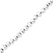 Top faceted beads 4x3mm disc Metallic Silver